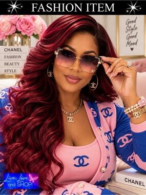 SUNGLASSES: CC Monogram Pink Ombré & Golden Gradient & Oversized, NWOT